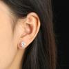 Simple Versatile Earrings for Women, Versatile and Fresh Korean Version of Opal Earrings, Four-claw Round Single-diamond Stud Earrings.