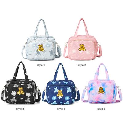 Petit Ours Petit Sac à Langer Tote Bandoulière Réglable Portable Poussette Sac à Langer Bébé Multi-poches pour Maman Week-end