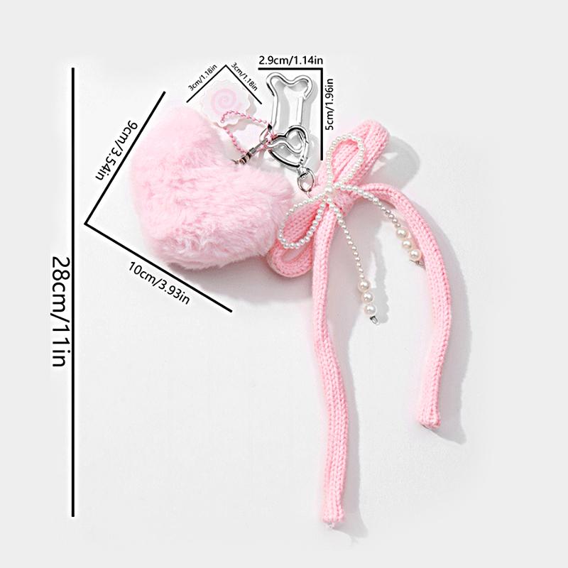 

1шт. Плюшевий брелок. Зірка. Кулон. Намисто ручної роботи. Серце дівчини. Підвісна сумка. Солодко-рожева прикраса для ключів із імітацією перлин.