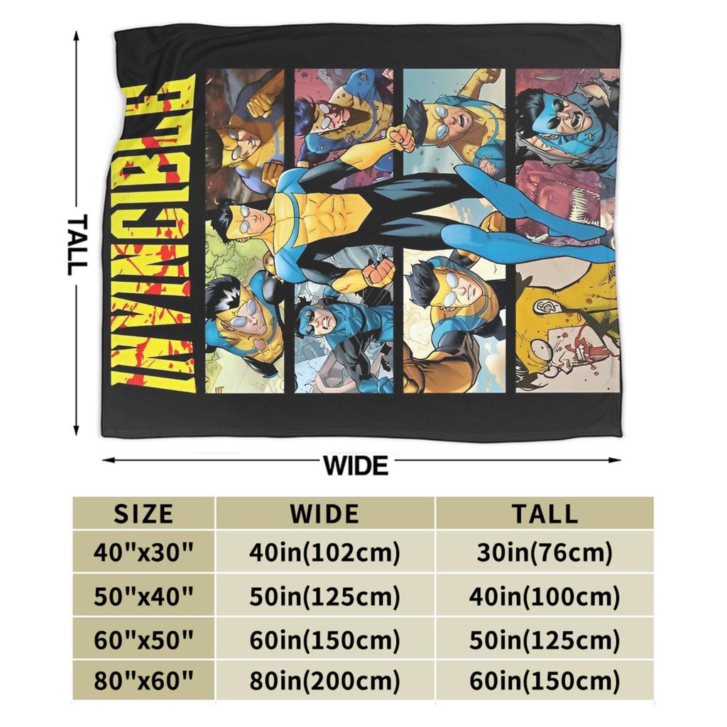Invincible Comic Mark Grayson Fleece Blankets Anime Awesome Throw Blanket for Home 150*125cm Rug Piece Lightweight Thin