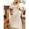 Women's Fashion Solid Color Square Neck Bohemian Five Sleeve Dress Concert Dress Beach Vacation