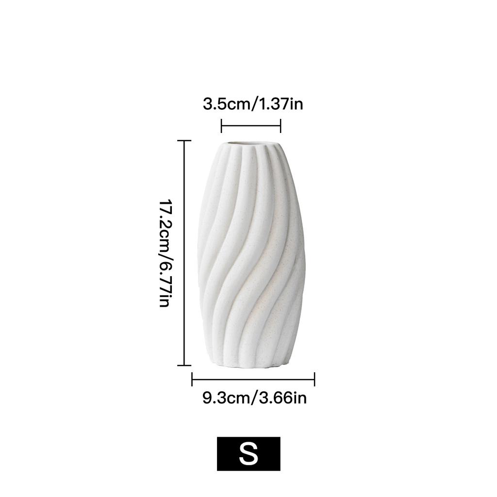 Art Striped Vase Ceramic Hydroponic Vase Flower Arrangement Home Decor Desktop Ornaments Garden Decoration