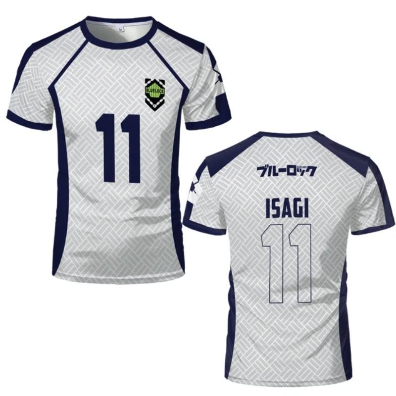 2026 Summer New Men's Blue Lock Anime Football Shirt T-shirt Women's Round Neck Sports Top Casual Short Sleeve T-shirt