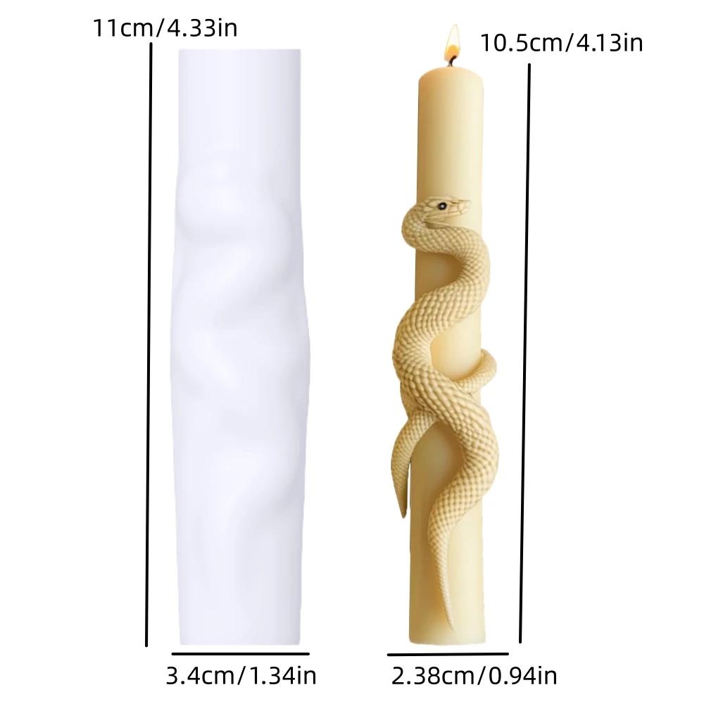 

DIY Rotating snake relief cylindrical candle silicone mold Flower spiral snake relief resin mould Rose snake cement gypsum molds