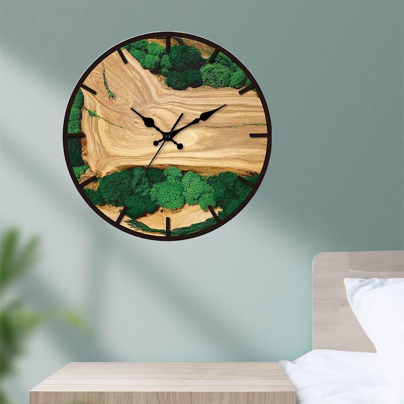 Nordic Minimalist Wood Grain Acrylic Silent Wall Clock for Living Room Decor