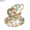Brilliant Flowers Pattern Ceramic Cup&saucer Gold-plated Coffee Mug Dining Table Milk Mugs Afternoon Tea Teacup Fruits Juice Cup