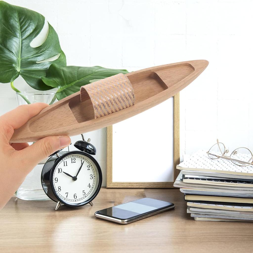 Unfinished Wooden Boat Model Wood Boat Canoe Nautical Fishing Boat Desktop Boat Wood Craft Ocean Landscape Ornament for DIY Project Supply