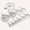 5pcs Never Fade Stainless Steel 10-40mm Inner Size Pendant Cabochon Base Cameo Blank Setting Charm Tray for DIY Jewelry