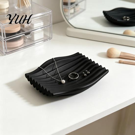 Drainage Soap Tray 3D Printed Dish, Minimalist Wave Design Bathroom Holder, Decorative Accessory Organizer Shower for Bathroom, Kitchen Sink,
