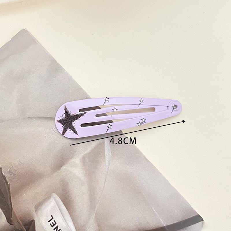 New European and American Style Bangs Hair Clip Side Clip Children's Hair Clip BB Clip Hair Accessories Water Drop Clip Printed Five-Pointed Star