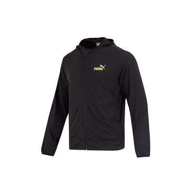 Puma Veste à capuche décontractée imprimée logo Tops unisexe Noir 678006-01