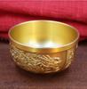 Brass Auspicious Pure Copper Dragon and Phoenix Treasure Bowl Ornament Office Home Desktop Creative Deco