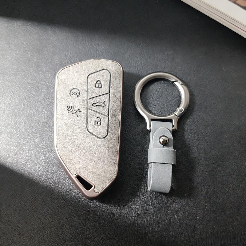 2024 2025 for VW Atlas Cross Sport Key Case Cover Fob Very Light 5 Buttons Car Smart Key Fob Ring Chain Cover Case Accessories