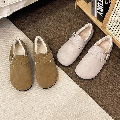 2024 Winter Retro Damen Lammwollschuhe Warme Fell Flache Loafer Damen Outdoor Wasserdichte Stiefeletten Bequeme Mokassins Fahrschuhe