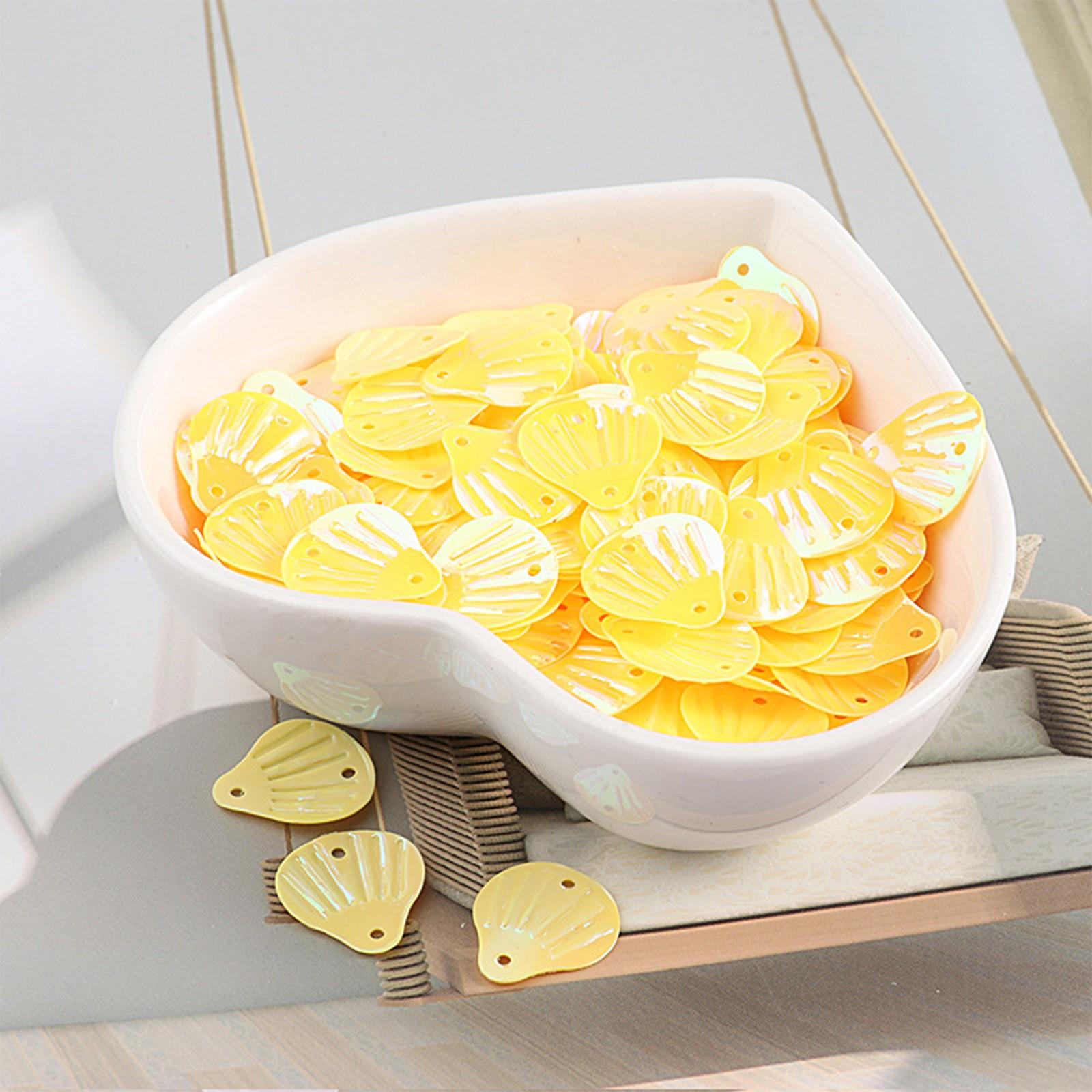 

13 мм пайетки в форме веера бусины своими руками ручная работа сшитые вручную аксессуары для одежды 10 г One Size жёлтый