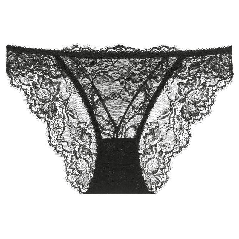 Big Size Lady Spring Summer Ultra Thin Sexy Lace Pure Cotton Crotch Lift Hip Low Waist Briefs