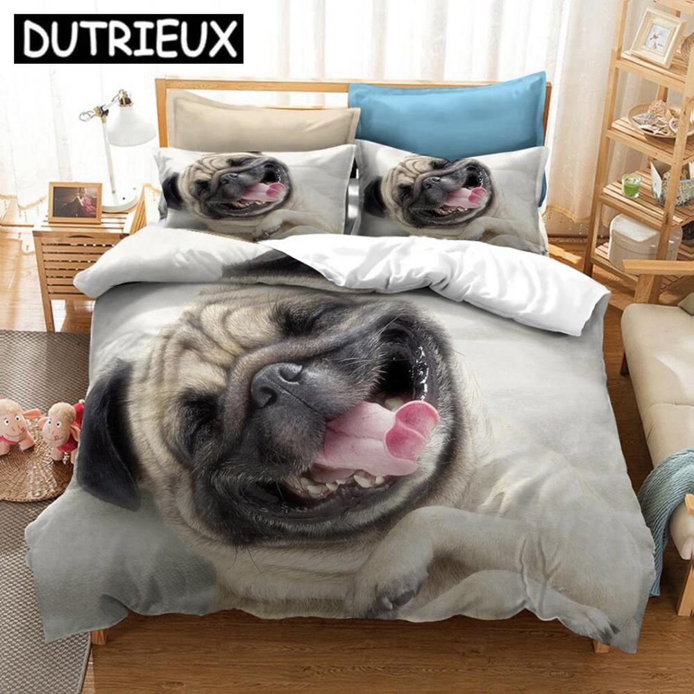 Comforter Animal Series 3D Printed Peacock Lion Dog Bedding Set S S Comforter Bedding Set Bedclothes