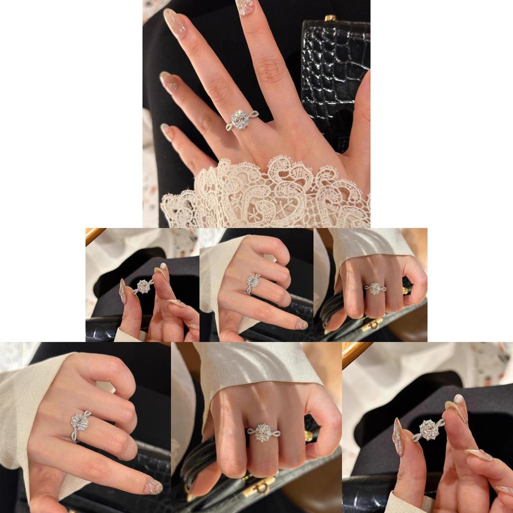 925 Silver Plated Gold Luxurious Moissanite Oval Ring For Women With Unique Design