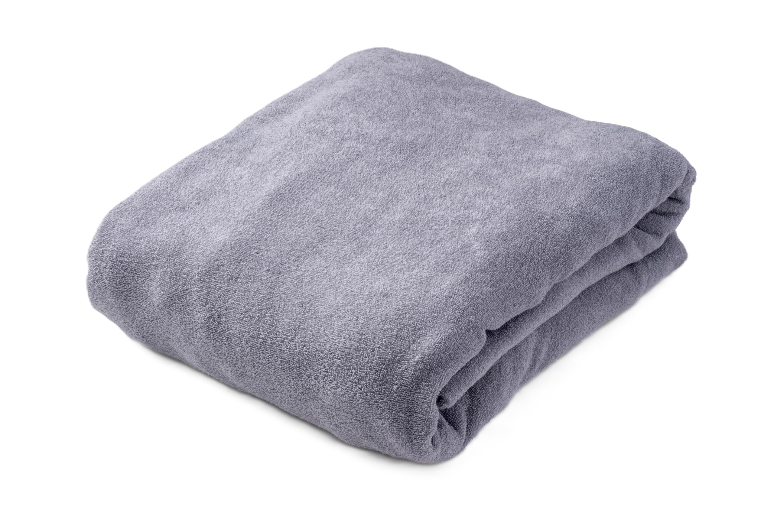 

Soft cotton terry fabric stretch fitted sheet, gray, single size