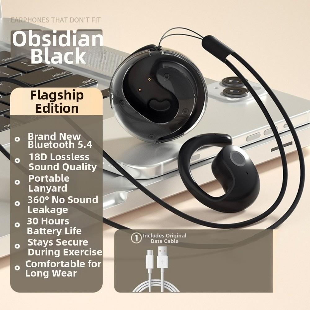 Waterproof Ear Hanging Headphone HIFI Stereo Wireless Bluetooth Earphone  Business Travel Learning