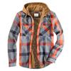 Men's Clothing European and American Autumn and Winter Thickened Cotton-padded Plaid Long-sleeved Loose Hooded Jacket