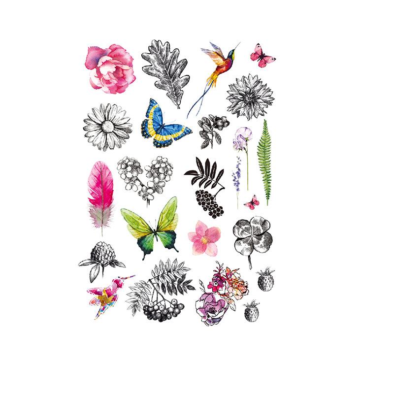 Elch Tattoo Aufkleber Schöne Frau Aquarell Wind Amazon Set Wasser Transfer Sexy Blume Arm Wasserdichter Tattoo Aufkleber