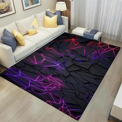 3D geometryczny dywan neony dywaniki sześciokąty dywany do zabawy w domu wystrój pokoju do gier salon sypialnia nastolatki e-sport dywanik mata