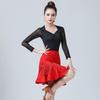 Latin Dance Women's Short Skirt Senba Belly Modern Dance V-shaped Tassels Fishbone Skirt