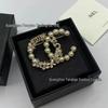 Seiko High-Quality Pearl & Clover Brooch with Double C Logo for Women