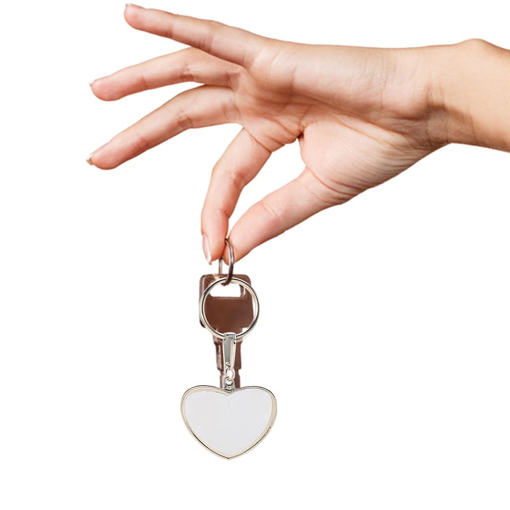Sublimation Blank Keychain with Metal Keyring Heat Transfer Keychain for Christmas Children Day Birthday Present