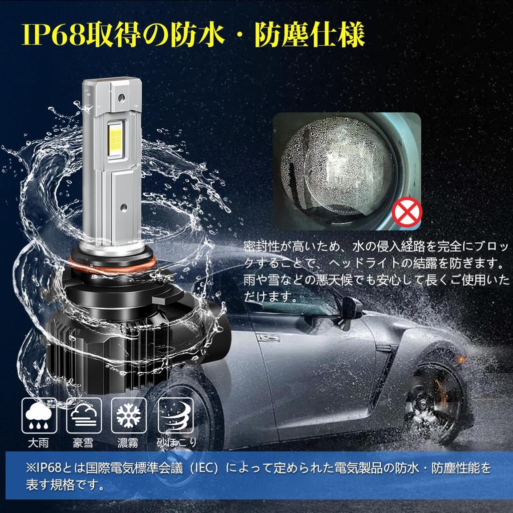Perrace HB3 LED High Beam Headlight Bulb, White, Fanless, 6500K, DC12V, 40W, Integrated Type,