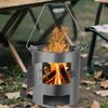 Multi Functional Thickened Firewood Stove with Handle for Outdoor Barbecue Home Cooking Tea Brewing Heating Camping Furnace
