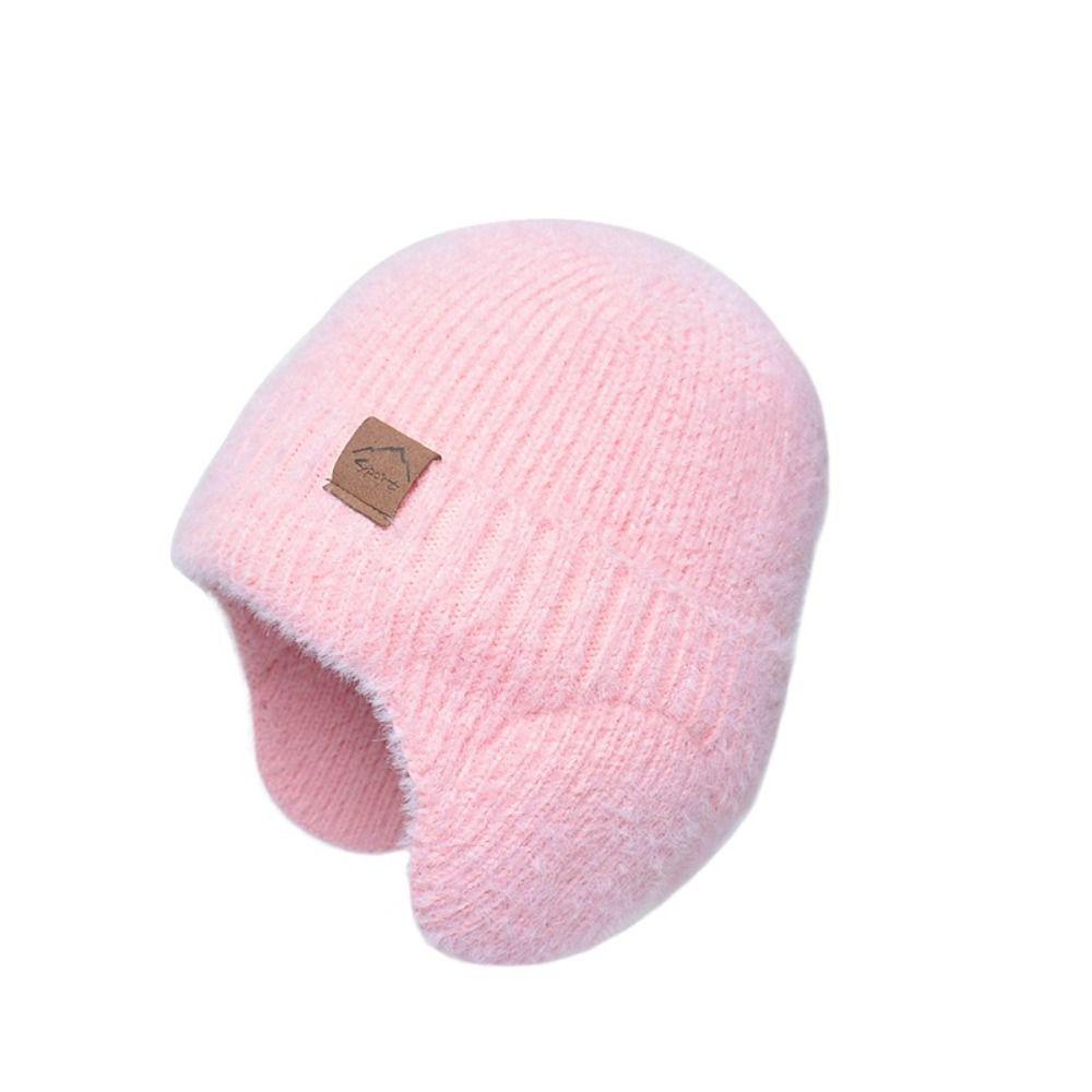Cold Proof Ear Protection Beanie Cap Thickened Knitted Earflap Hat Earflap Woolen Hat School