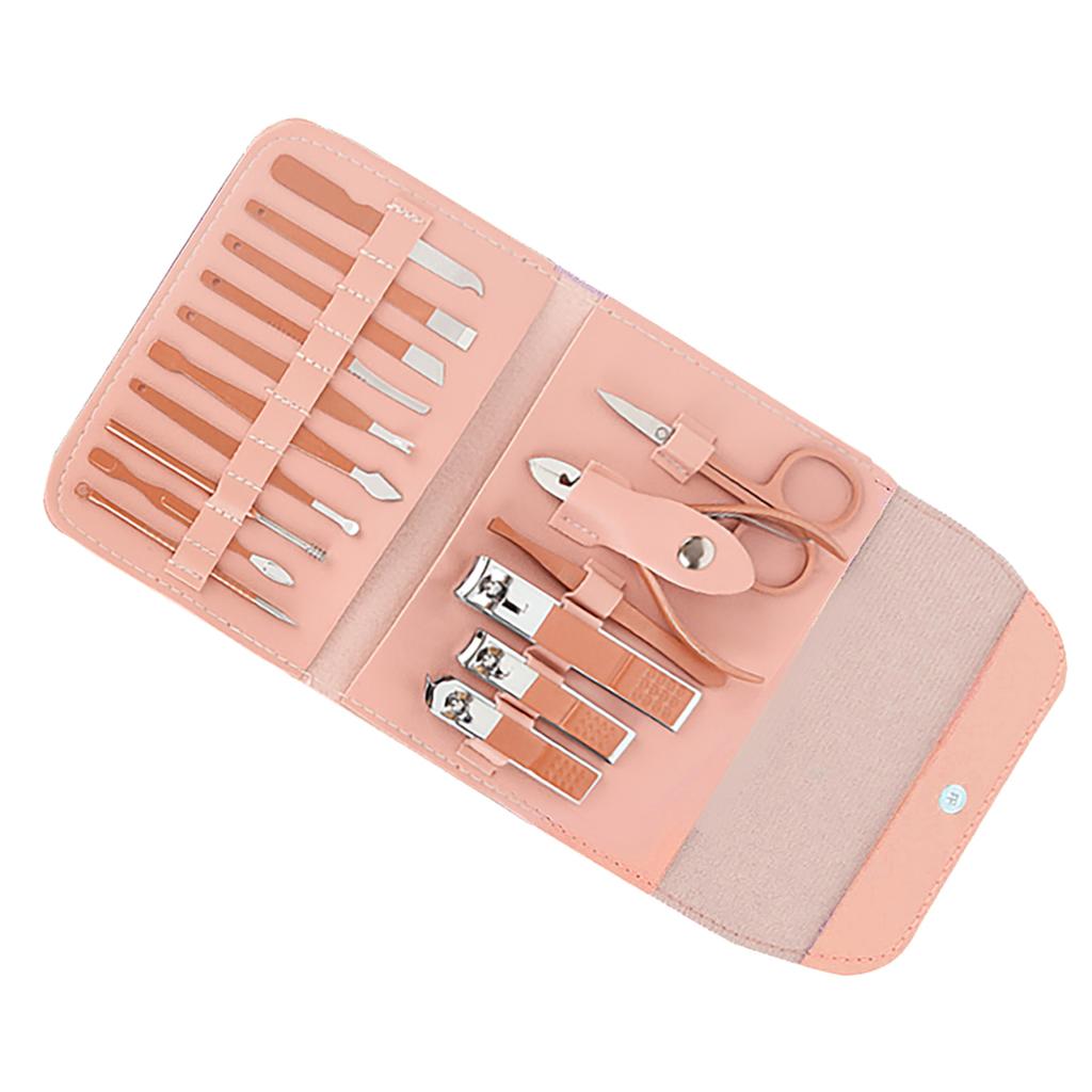 16-teiliges Maniküre-Set aus Kohlenstoffstahl Professionelle Nagelknipser Augenbrauenscheren Nagelhautzangen Pediküre-Set