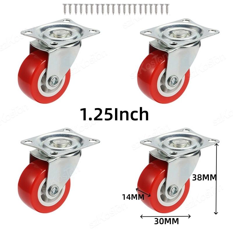 4Pcs Universal Caster Wheel Heavy Duty Swivel Caster Capacity Wear Resistant PVC Industrial Castor Wheel Furniture Wheels Caster