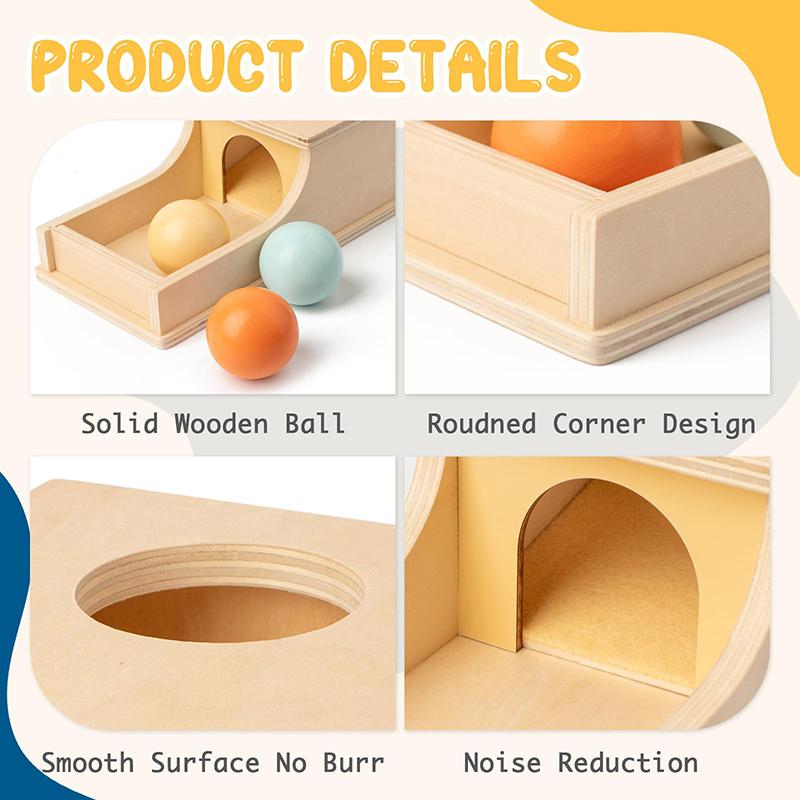 Children's Montessori Wooden Round Drawer Target Box Early Education Multi-functional Coin Box Puzzle Toy