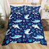 Killer Whale Duvet Cover Set Underwater World Animals Single Double Bedding Kids Teens Adults Room Ocean Whale Comforter Cover