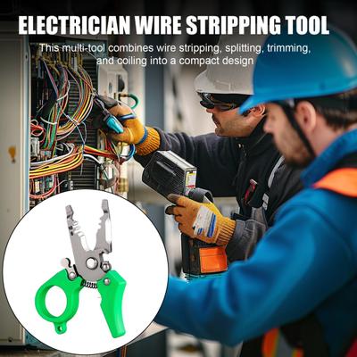 1/2 Stück Mini Abisolierwerkzeug mit Schneider Crimpzange Ergonomisches Design Drahtspalter Abisolierer Tragbares Kabelabisolier-Crimpwerkzeug