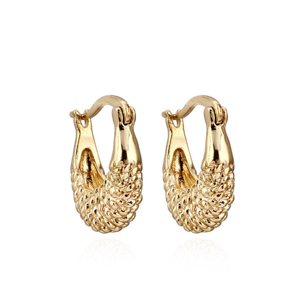 Женские украшения Позолоченные серьги-подвески Овальные серьги-кольца в виде полумесяца