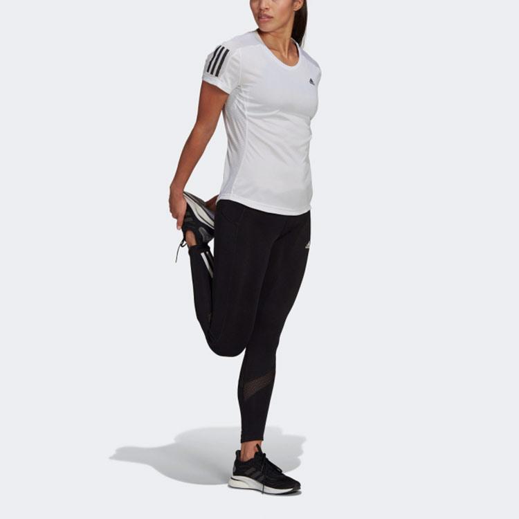 Adidas Own The Run Tee Performance Training Short Sleeve Women Tops White GJ9989