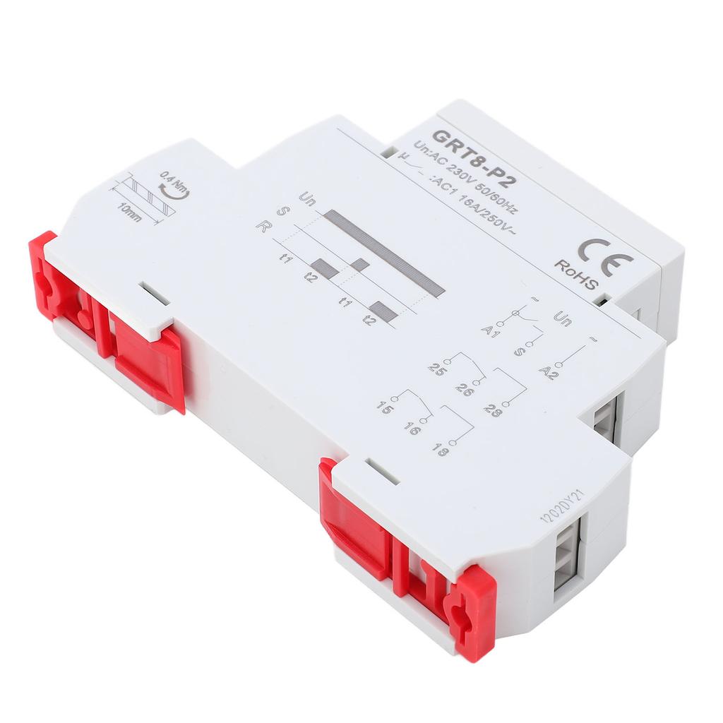 Time Relay Rail Mounted Industrial Electronic Impulse Output Time Relay 230V with Indicator