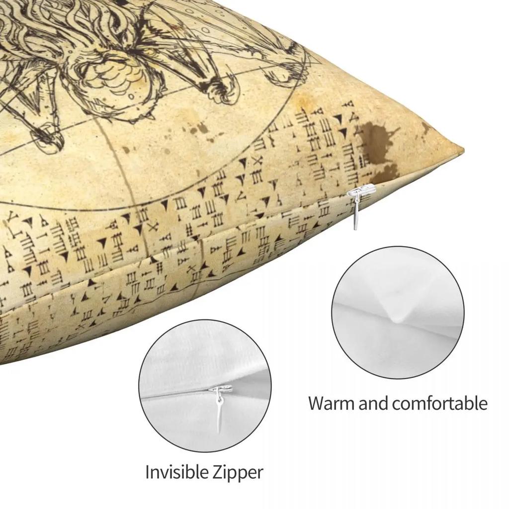 Cthulhu Vitruvian Horror Monster Pillowcase Printed Polyester Cushion Cover Decorative Lovecraft Throw Pillow Case Cover 45*45cm
