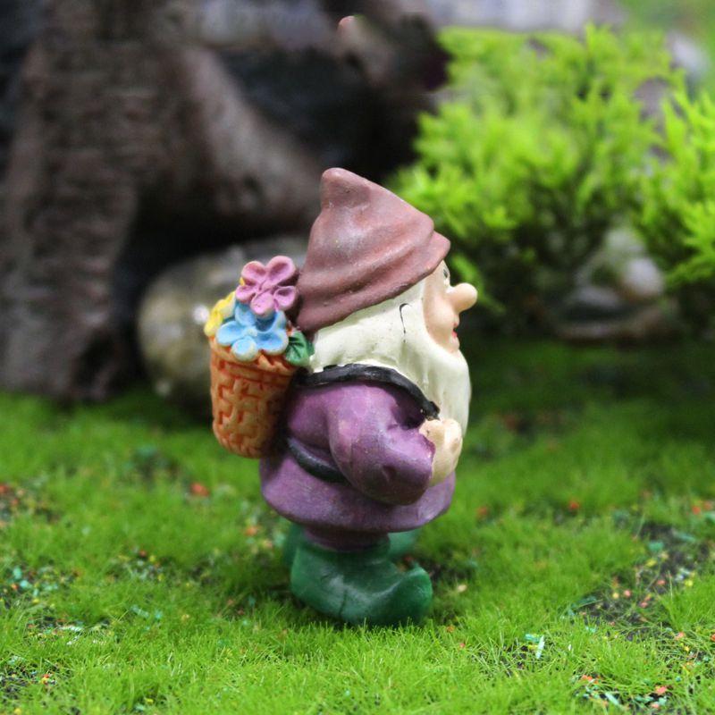 

7 шт. Мини Гном Смола Сад Милый Гном Пейзаж Миниатюрный Уличный Сказочный Декор Back Basket