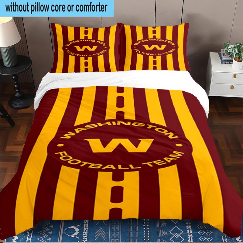 Redskins Football Club Design 3PCS Bedding Set 2D Printing (Includes 1 Duvet Cover + 2 Pillowcases Coreless), Bedroom decor,Fan gift