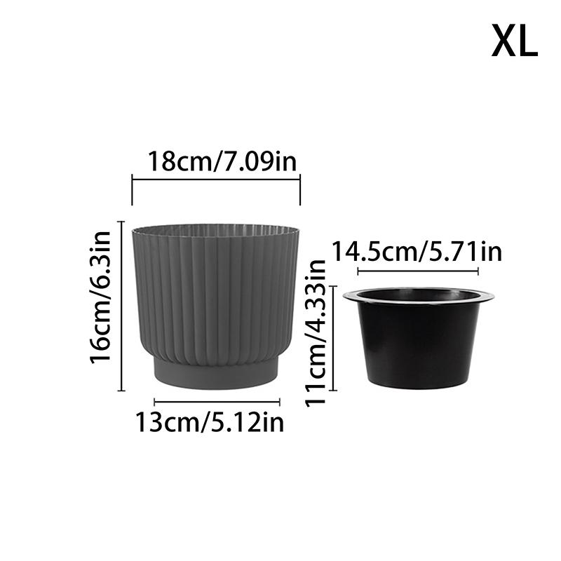 Lazy Self Watering Plastic Flower Pot Double Layer Hydroponics Green Plants Bonsai Pot Vases Succulent Potted Home Office Decor