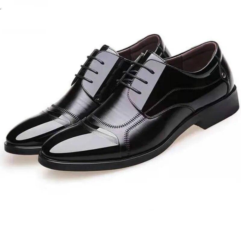 Men's Four Seasons Business Pointed Toe Formal Shoes Large Size Flat Oxfords Dress Party Shoes