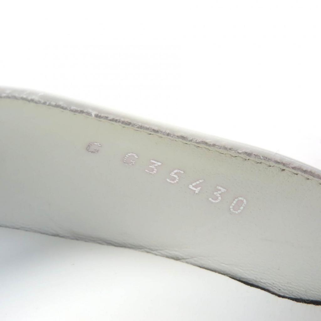 CHANEL Ankle boots Black White Patent leather Women 35 G35430 Used