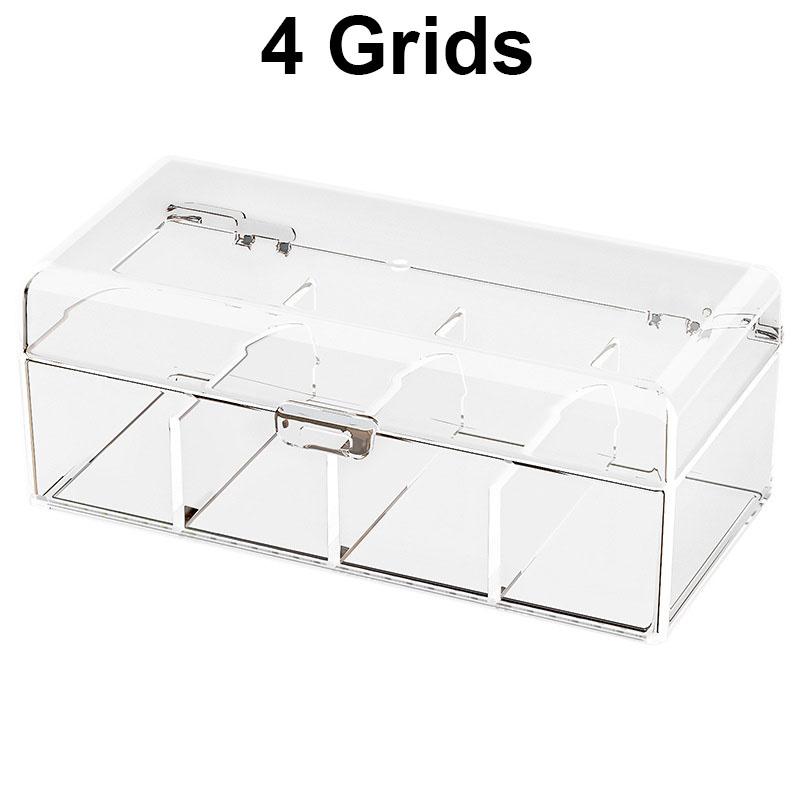 Stackable Clear Card Storage Box with Flip Lid Multi-Compartment Desktop Plastic Organizer for Trading or Business Card Cables 2640₽