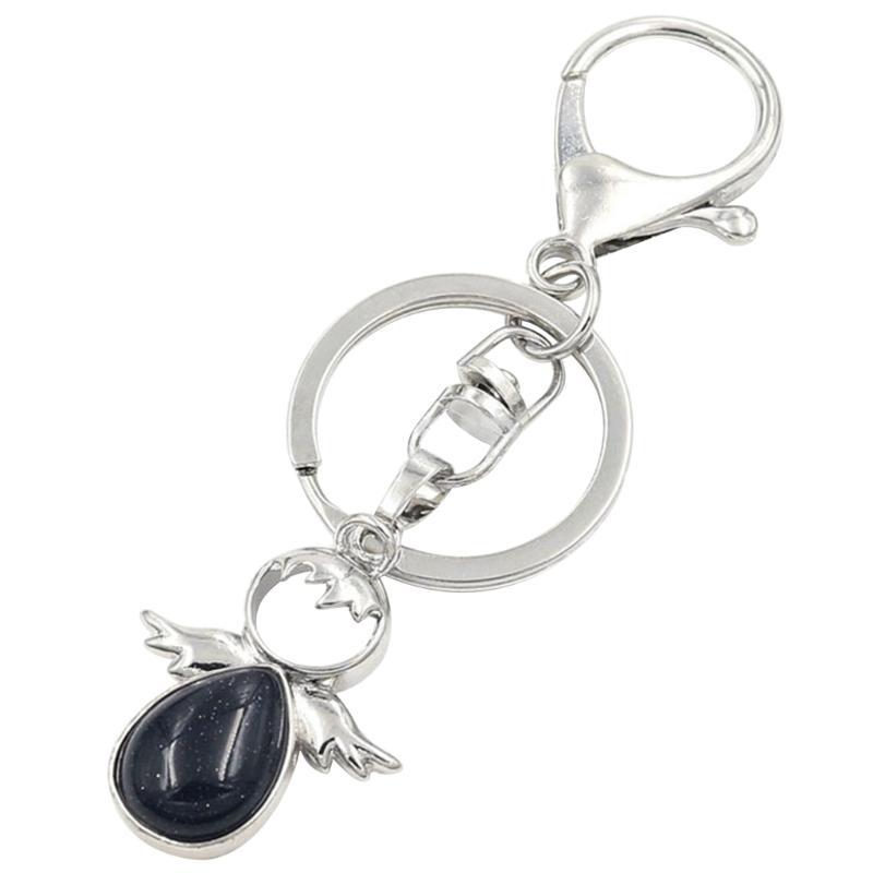 

Брелок-ангел ручной работы с кристальным милым кулоном, украшение, брелок для ключей, украшение для рюкзака, ювелирный подарок для женщин, девушек чёрный