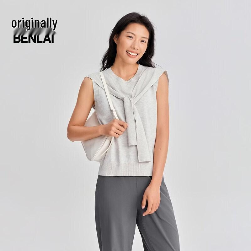 

Women s Shawl-Style Knitted Sleeveless Top L